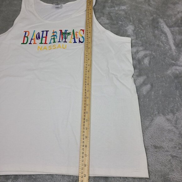 RETRO‎ NASSAU BAHAMAS FLOWY BEACH VIBES/PALM TREE SOUVENIR TANK TOP XL - Picture 5 of 6